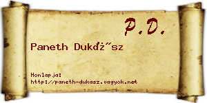 Paneth Dukász névjegykártya